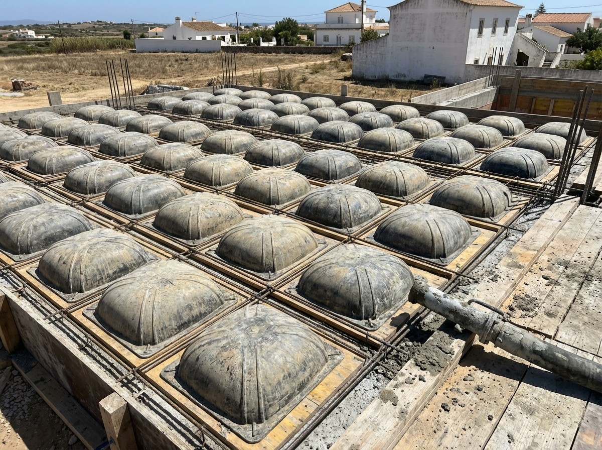 Execução de laje fungiforme