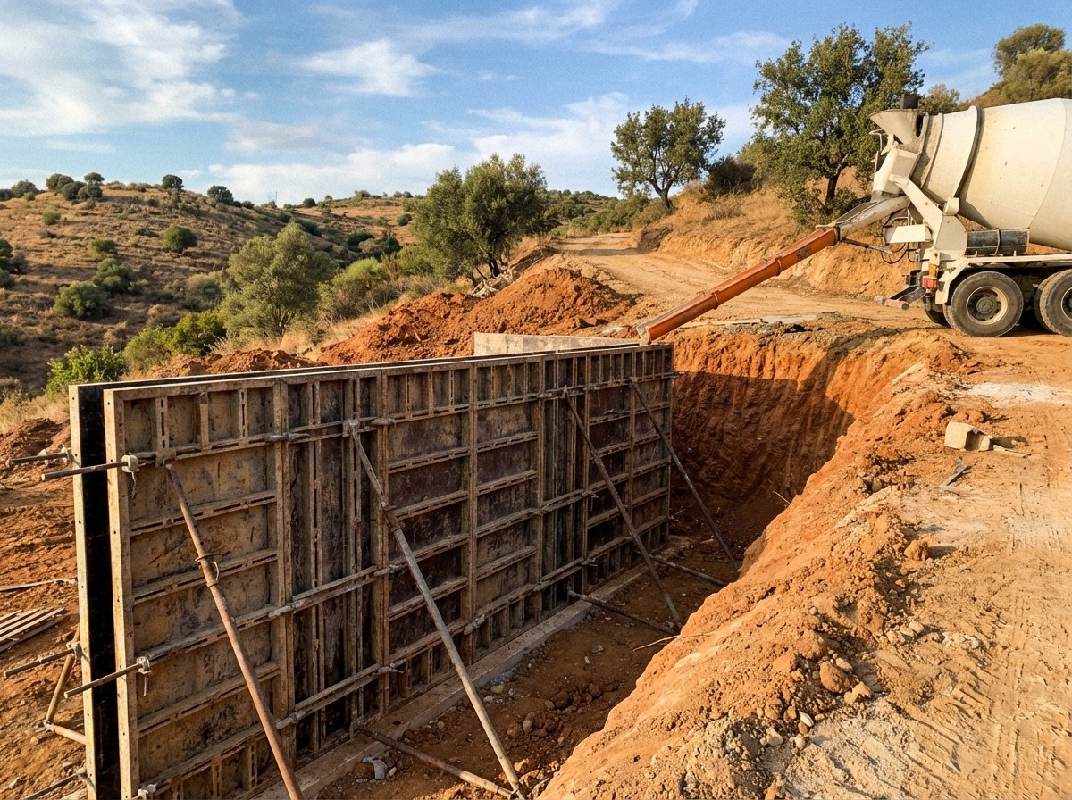 Cofragem de Muros de Suporte em Vilamoura